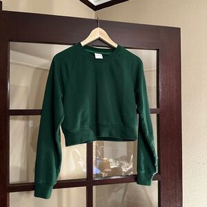 TNA Forest Green Cropped Crew Sweatshirt